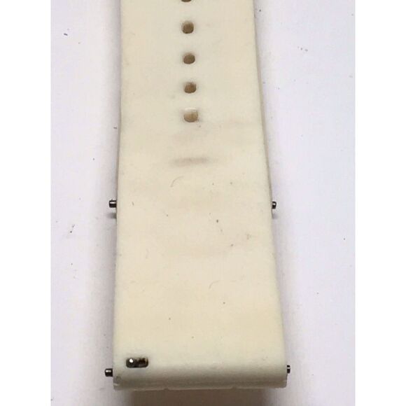 Authentic Fossil Watch Full Band Rubber White Use Parts 2 Piece Strap 18mm A698 - Picture 3 of 8